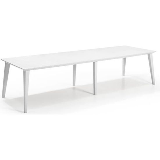 Table de jardin - rectangulaire - blanc - en résine - 8 à 10 personnes - Lima - Allibert by KETER