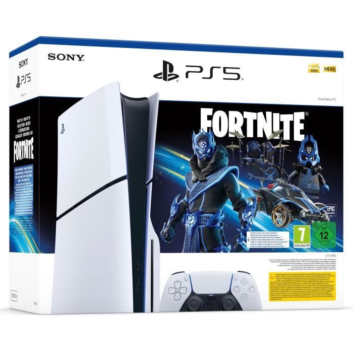 Pack PS5 Standard avec lecteur CD : Console PlayStation 5 Modèle Slim + Fortnite® Cobalt Star