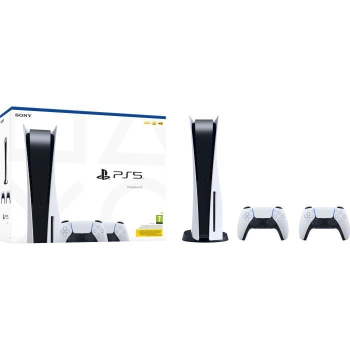 Console PlayStation 5 Standard + 2ème DualSense Blanche