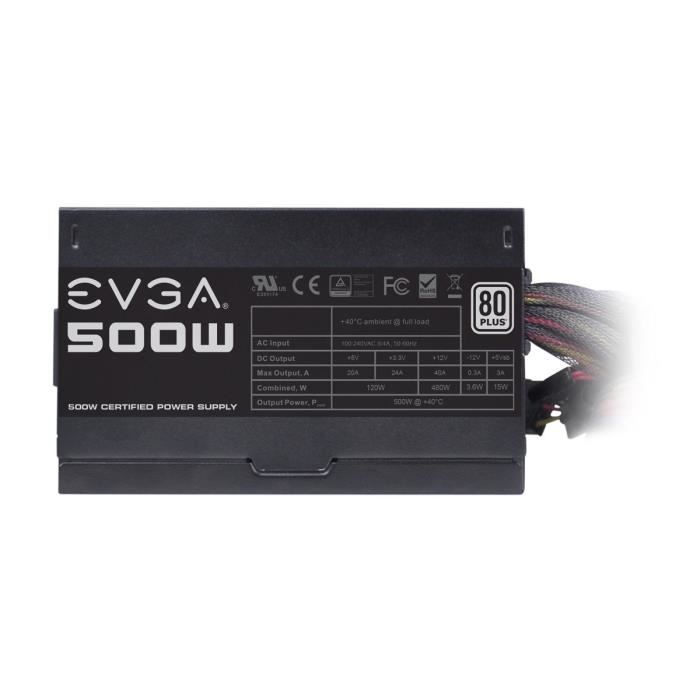 EVGA 600 W1, 80+ WHITE 600W, 3 Ans de Garantie, Alimentation PC