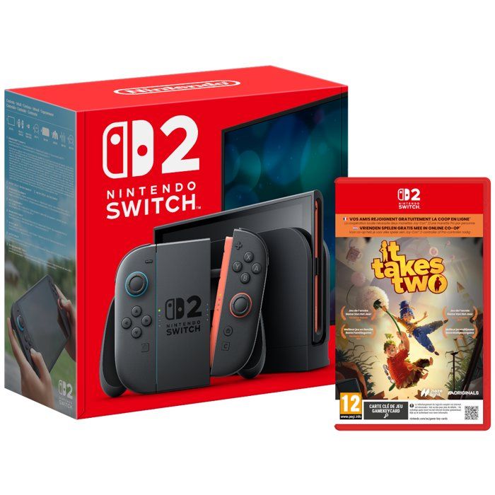 Pack Nintendo : Console Nintendo Switch 2 (Batterie remplaçable) + It Takes Two
