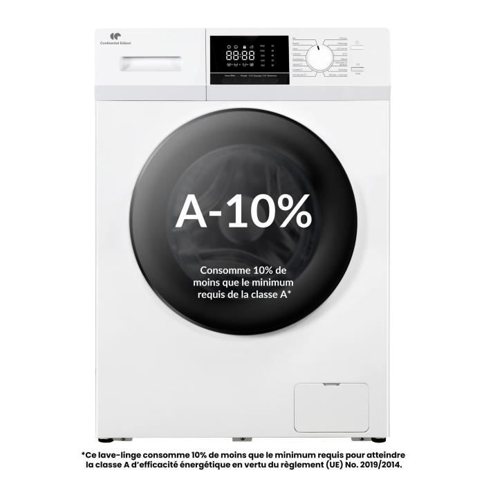 Lave linge hublot CONTINENTAL EDISON CELL8140IW1 8kg Moteur induction 60 cm 1400 trsmin