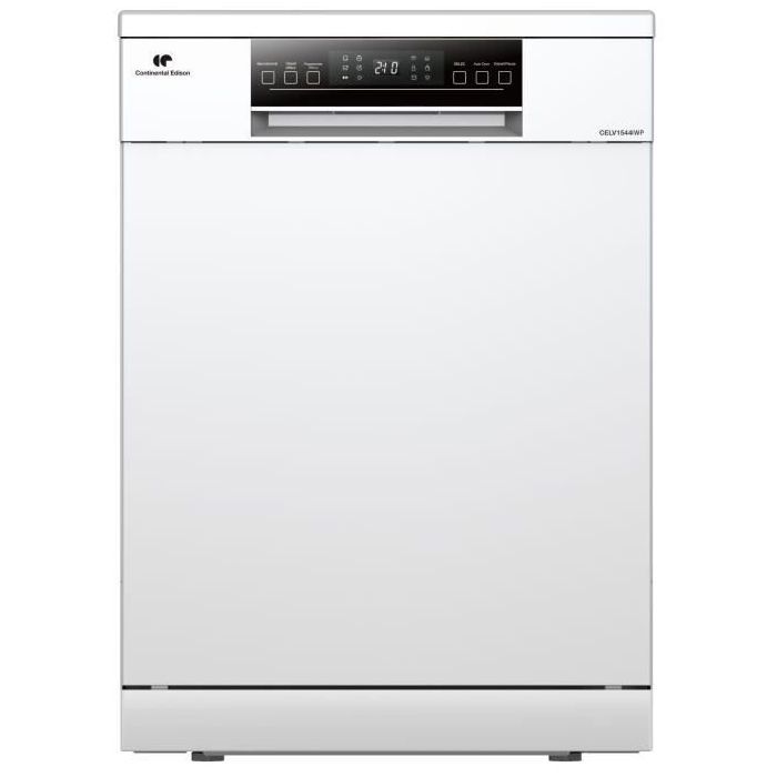 Lave vaisselle pose libre CONTINENTAL EDISON CELV1544IWP 15 couverts Inverter 60 cm 42 dB