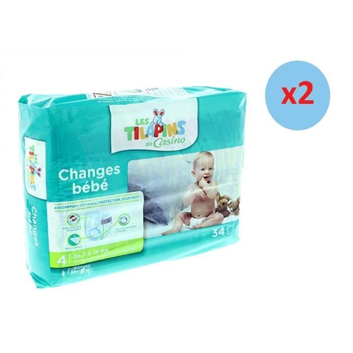 Les Tilapins Couches Taille 4 Lot De 2 X 34 Couches Cdiscount Puericulture Eveil Bebe