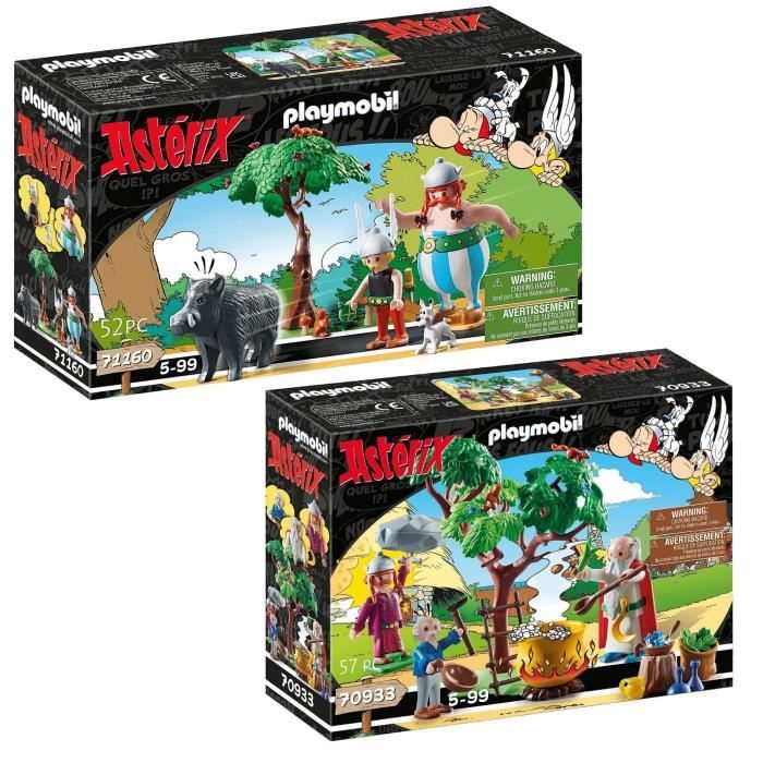 Playmobil : La chasse au sanglier + Panoramix et chaudron de Potion Magique