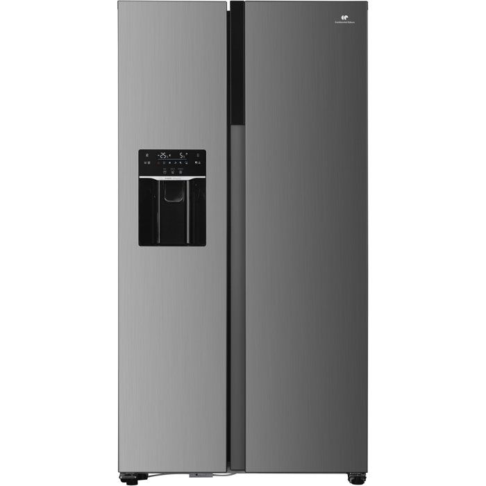 Réfrigérateur américain CONTINENTAL EDISON CERANF577NFIXD 577 Distributeur Classe D 91 x 73 x 177 cm Inox