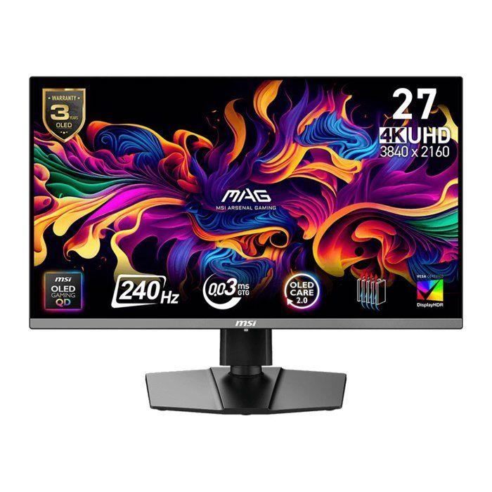 Ecran PC Gamer - Msi - 26.5 - UHD - 240Hz - Dalle Qd-OLED - 003Ms - Ajustable En Hauteur - Mag 272Up Qd-OLED X24