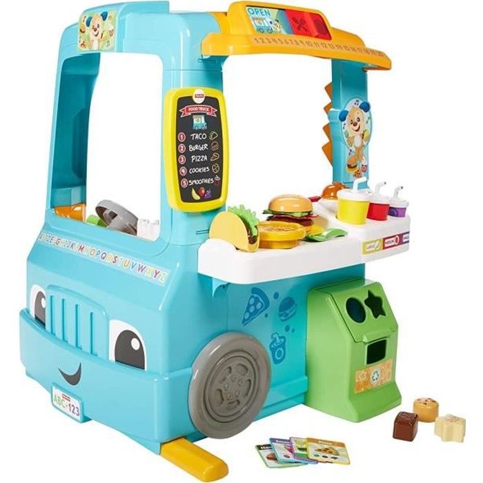 Jouet d'imitation premier âge - FISHER PRICE - Camion restaurant - Sons, chiffres et vocabulaire de cuisine