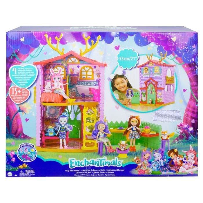 Enchantimals Coffret La Maison du Papillon, mini-poupée Baxi et figurine  ani