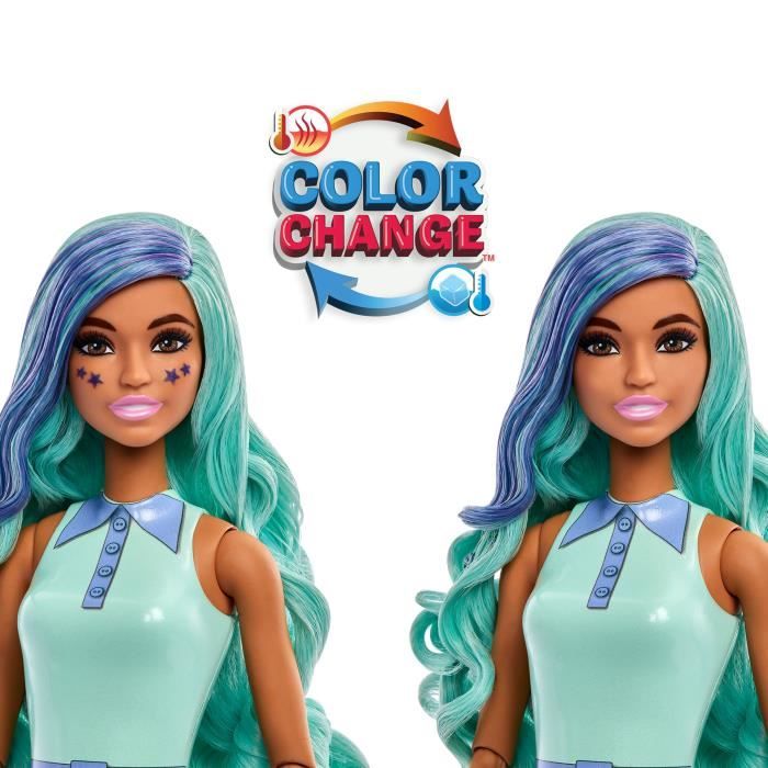 Barbie Poupée Barbie Color Reveal Et Accessoires Avec 6 Surprises Serie Disco Star Corsage Brillant Avec Fonction Changement De Couleur Les Styles Peuvent Varier Jcp01