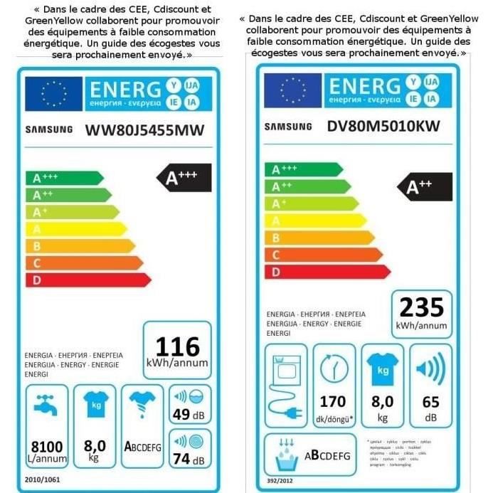 PACK -WW80J5455MW - Lave linge frontal 8kg-14003