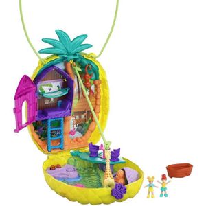 FIGURINE - PERSONNAGE Polly Pocket - Sac à Surprises Safari Ananas - Figurines miniatures - Jaune - 4 ans et +