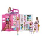 Barbie-Maison de vacances-Coffret et poupée, 4 zones et 11 accessoires HRJ77