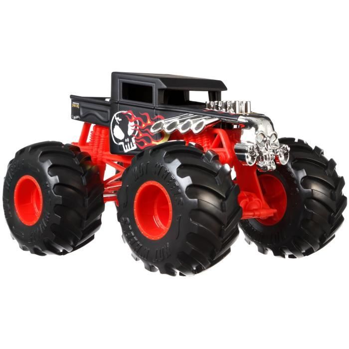 HOT WHEELS Monster Truck Bone Shaker Véhicule Echelle 124 avec suspensions & méga pneus