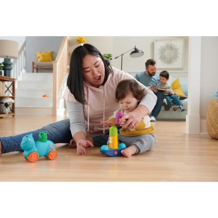 Fisher-Price Coffret J’Apprends Les Mouvements – 3 Jouets éveil Motricité – Lion Hochet – Hippo Roulettes – Culbuto Balançoire – 9 Mois+