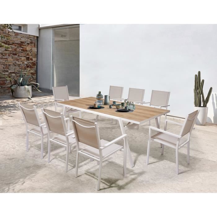 Ensemble table de jardin 300/200x100 cm et 6 chaises aluminium