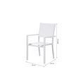 Ensemble repas de jardin table ronde Diam. 120cm et 4 fauteuils - Aluminium Blanc-3