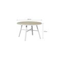 Ensemble repas de jardin table ronde Diam. 120cm et 4 fauteuils - Aluminium Blanc-4