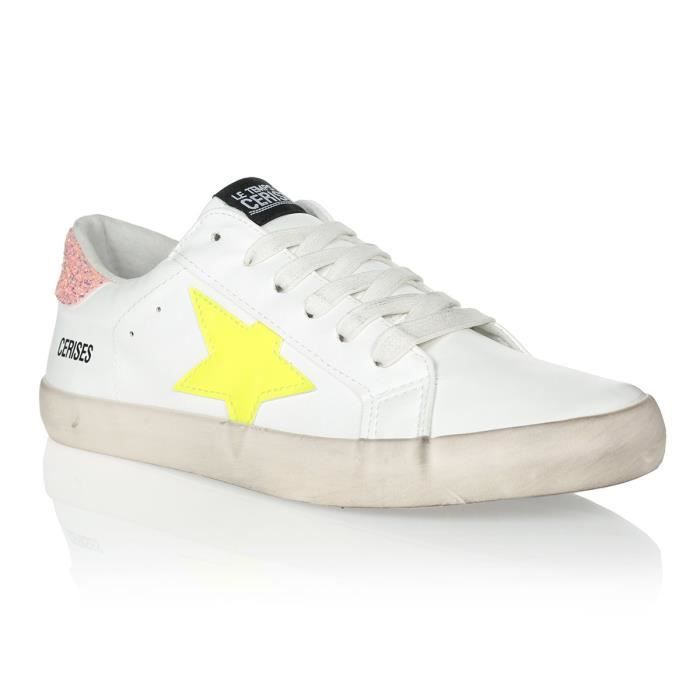 basket blanche etoile femme
