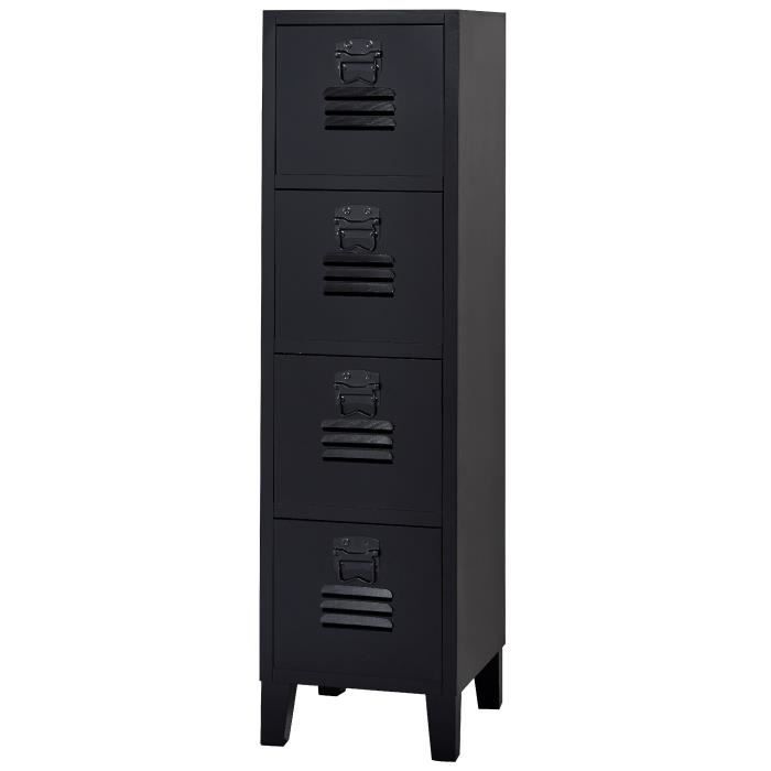 Dock Petit Meuble De Rangement Industriel Laque Semi Mat Pieds