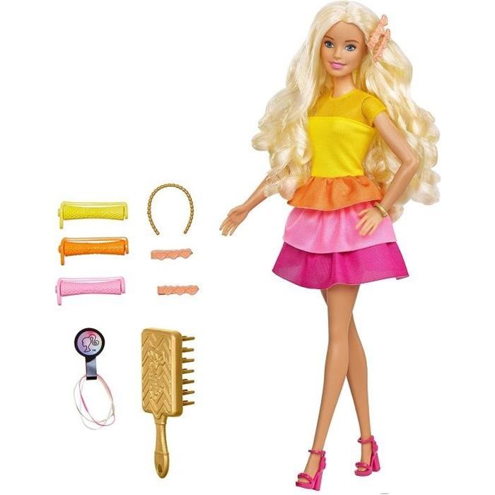 Barbie Poupée Ultra Chevelure avec 15 accessoires