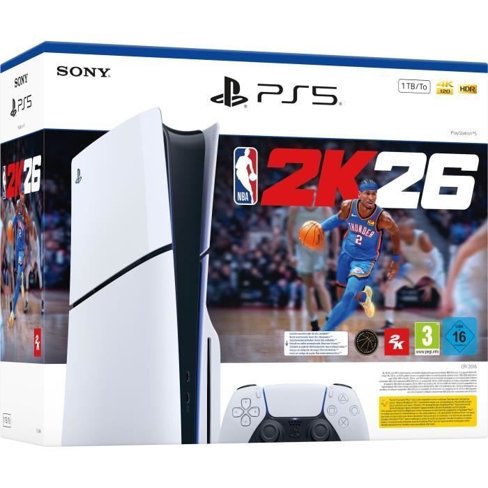 Pack PlayStation Console PS5 Standard châssis D+ NBA2K26 - vue 1