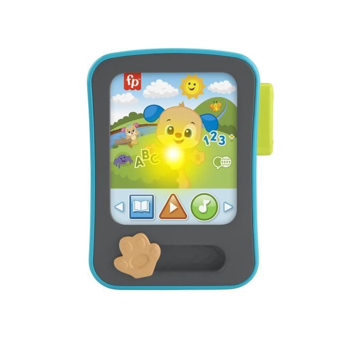 Fisher Price Jouet d’éveil Rires et Éveil Le lecteur d’histoires de Puppy en forme de tablette avec musique et lumières à partir de version multilingue: Anglais Français Allemand JFK28 - vue 7