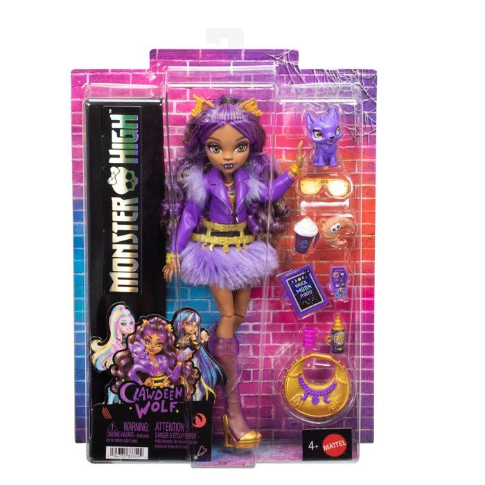 Poupée Monster High JHK30 – Clawdeen Wolf, 7 Accessoires Inclus