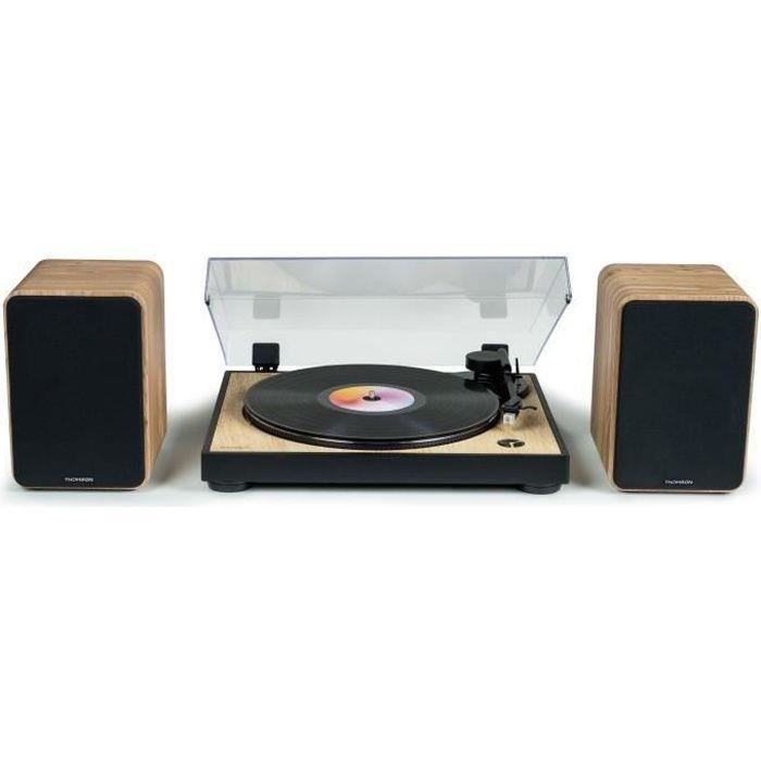 THOMSON WS602DUO - Ensemble de 2 enceintes avec caisson en bois - 100W - Bluetooth 5.0 - 2 sorties R