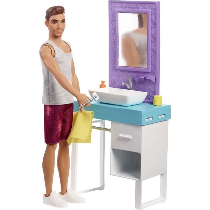 Mobilier de salle de bain Ken BARBIE avec poup e Ken et