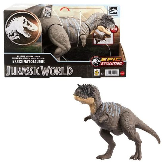 Mattel Jurassic World Abelisaurus Rugissant – Figurine 30 Cm Avec Mâchoire Mobile, Queue Rotative, Sons, Application Interactive, Dès 4 Ans