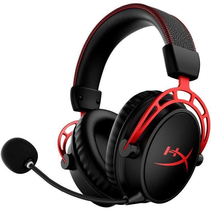 Casque Gamer Sans Fil HyperX Cloud Alpha pour PC avec adaptateur sans fil USB câble de charge USB fournis