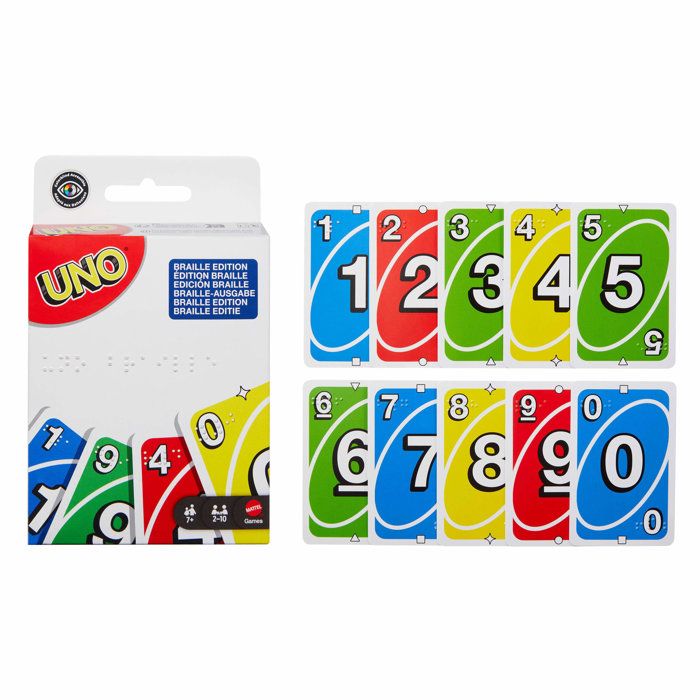 Jeu de Cartes Mattel UNO Braille JMK87 – Inclusif pour Joueurs Aveugles ou Malvoyants - vue 6