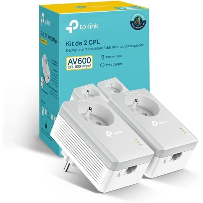 Pack de 2 Adaptateurs CPL Devolo Bleu dLAN 85 HSplus MT 2002 avec prise  Secteur et un Port Ethernet.