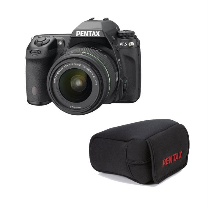 Pentax K-x Digital SLR avec écran LCD 2,7 et objectif 18-55 mm f/3.5-5.6 AL (Noir