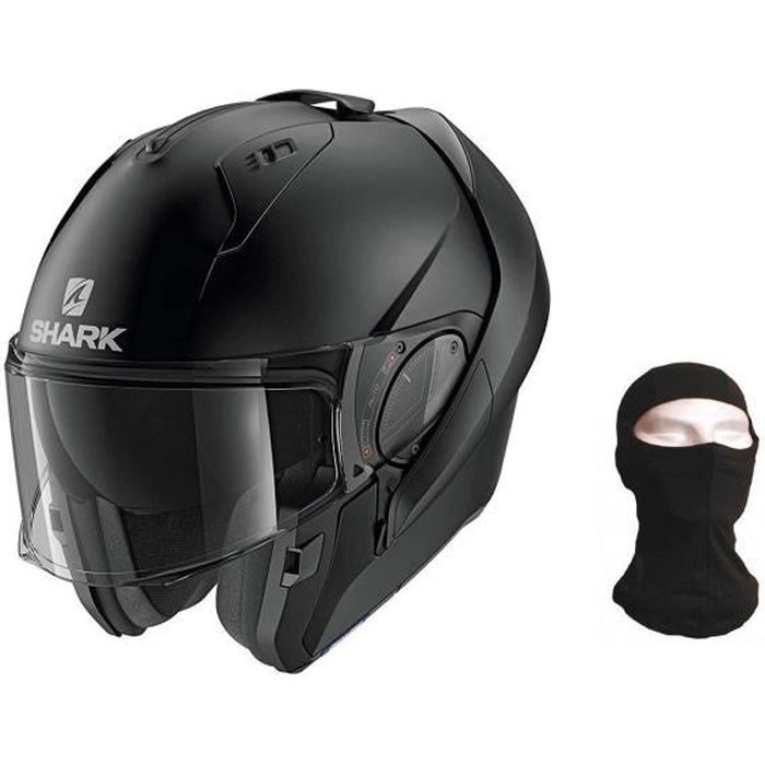 SHARK Casque moto Modulable Evo-Es + Cagoule - Noir mat