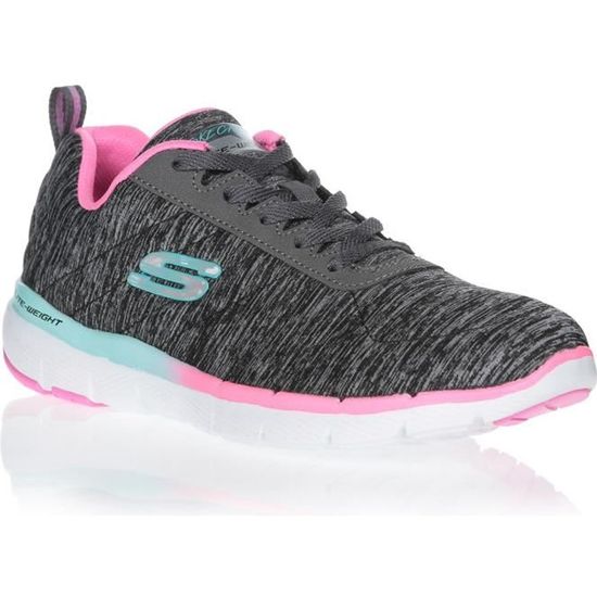 SKECHERS Baskets FLEX APPEAL 3.0- FAN CRAZE - Femme - Noir et vert menthe