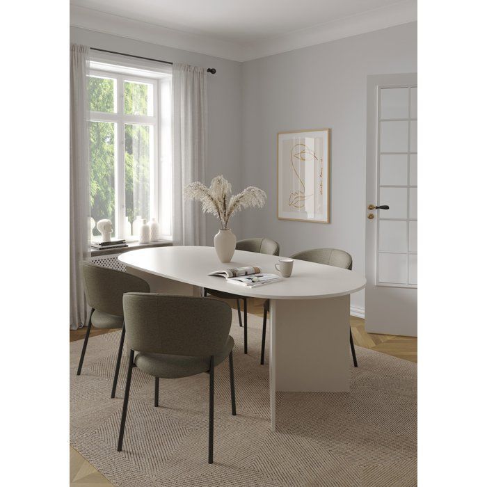 Table à Manger FAMILY – Beige Cachemire - Ovale - 6 places - 200 x 100 x 76 cm