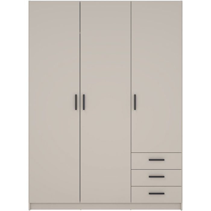 Armoire VEGA - Décor cachemire - 3 portes + 3 tiroirs - L 147 x P 498 x H 2004 cm