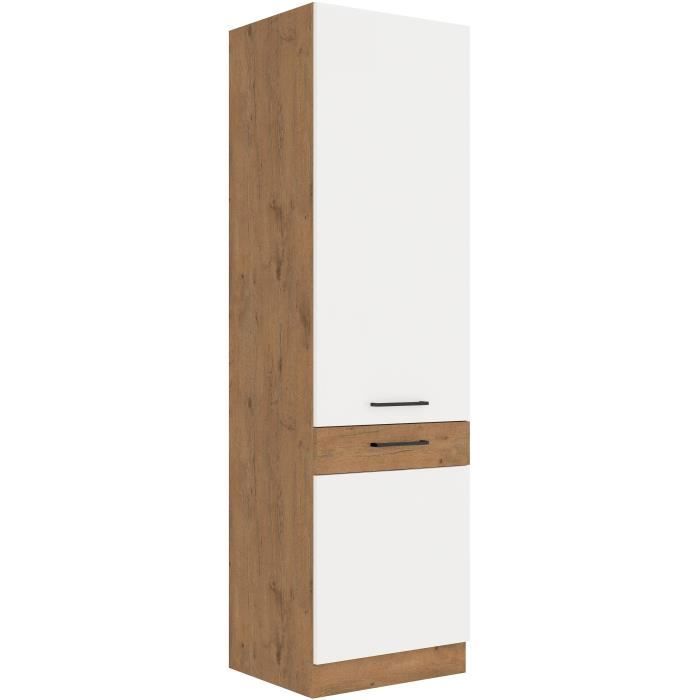 ROCK Colonne Mélaminé chêne Lancelot et 60 cm 2 portes