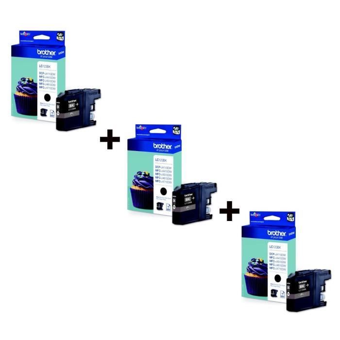 Brother LC123BK Cartouche dencre Noir x3