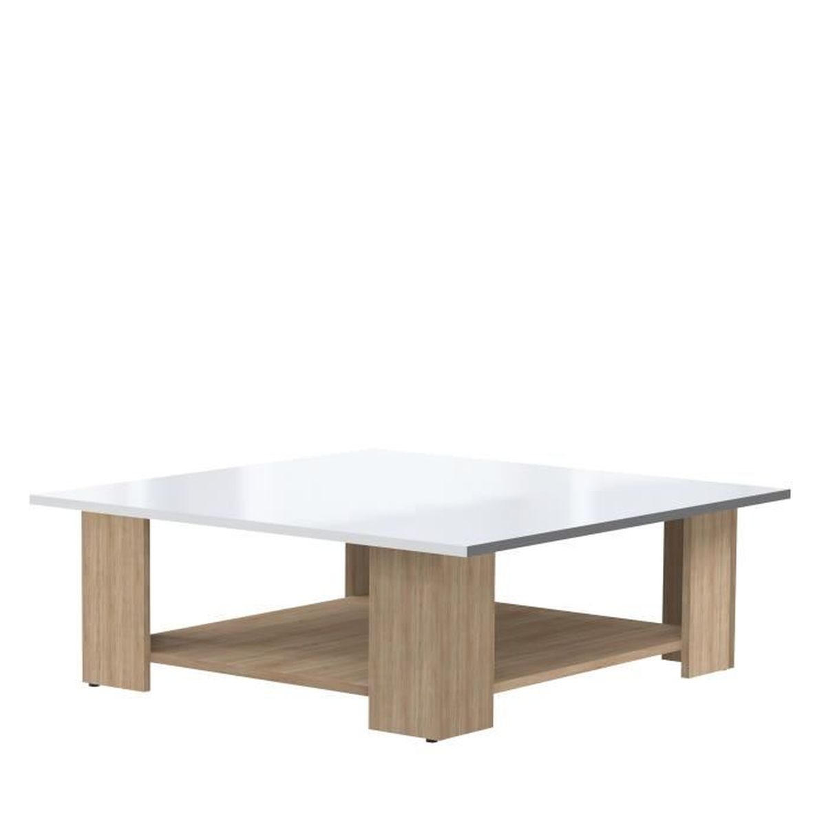 Table Basse Chene Naturel Blanc Achat Vente Pas Cher