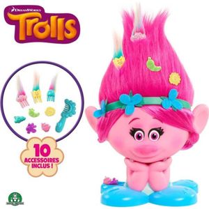 TÊTE À COIFFER Tête à coiffer Trolls - Poppy - Accessoires inclus - Pour fille à partir de 4 ans