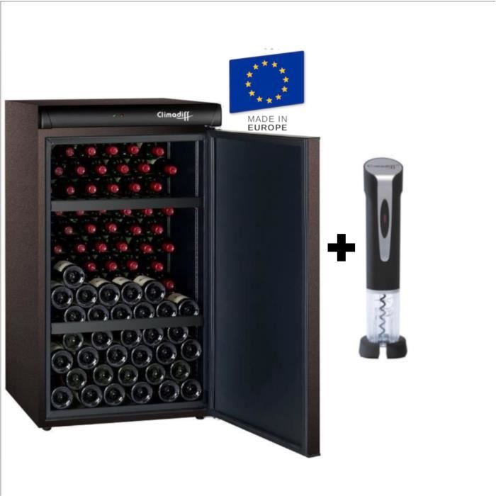 CLIMADIFF CLV122M Cave à vin de vieillissement 120 bouteilles + CLIMADIFF TB5029 Tire