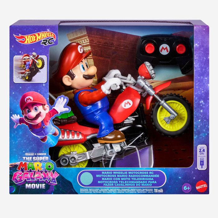 Super Mario Galaxy le film véhicule radiocommandé Hot Wheels Mario Wheelie Motocross - vue 9