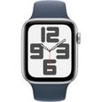 Apple Watch SE GPS - 44mm - Boîtier Silver Aluminium - Bracelet Storm Blue Sport Band - S/M-1