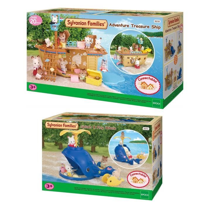 SYLVANIAN FAMILIES 5210 Bateau Chasse au Tr sor 5211 Bac Sable