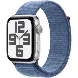 MONTRE CONNECTÉE Apple Watch SE GPS - 44mm - Boîtier Silver Aluminium - Bracelet Winter Blue Sport Loop