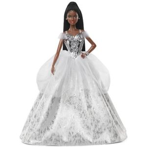 POUPÉE Barbie - Barbie Joyeux Noël 2021 (brune) - Poupée Mannequin - Dès 6 ans