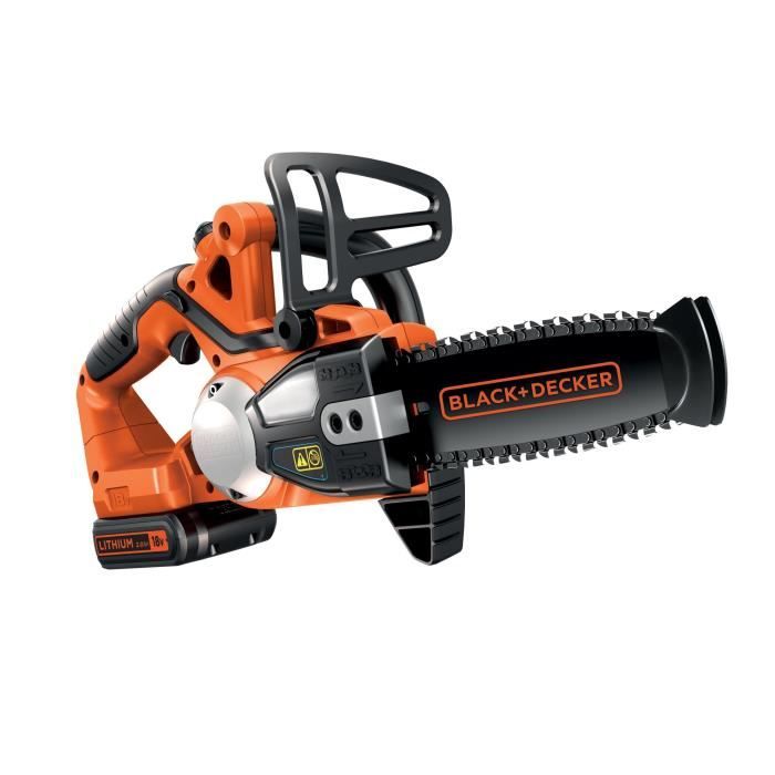Tronçonneuse sans fil 18V GKC1820L20-QW BLACK+DECKER - 20 cm - Livrée avec batterie 18V 2 Ah et char